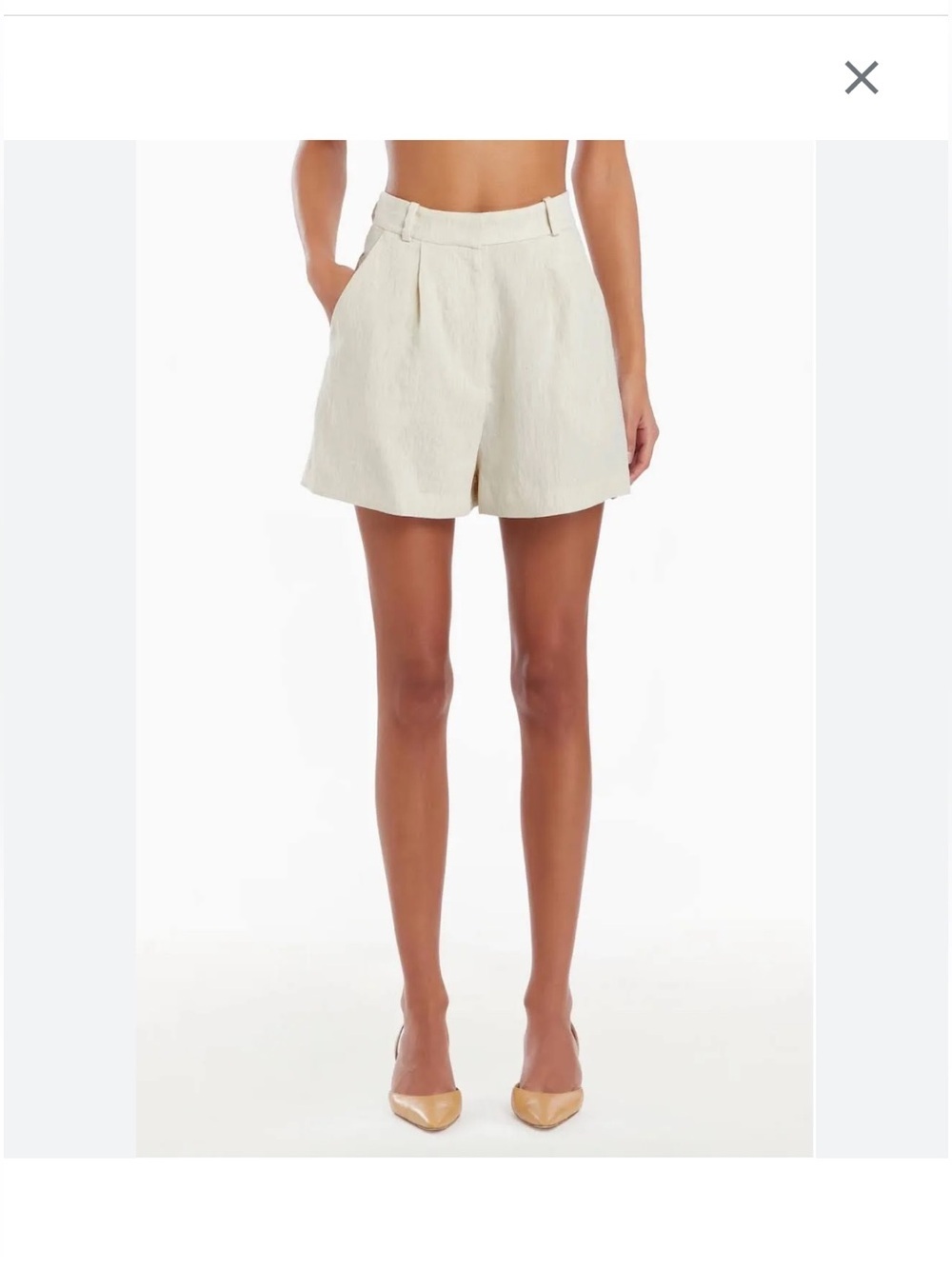 Amanda Uprichard Cream High-Waist Pleated Shorts Noah Shorts